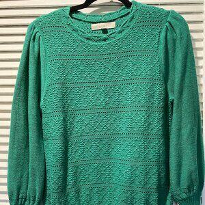 LOFT Green Patterned Sweater, Size L